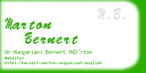 marton bernert business card